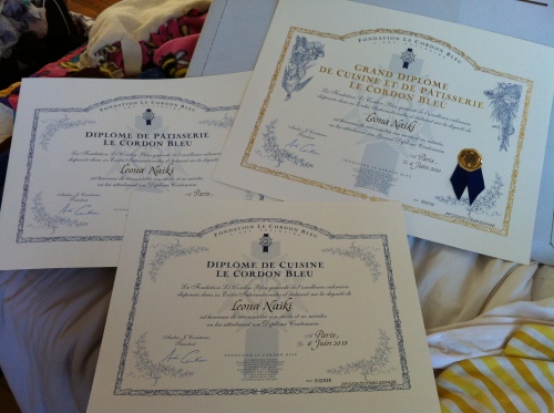 All 3 diplomas! Grande Diplome, Cuisine, Pastry. 